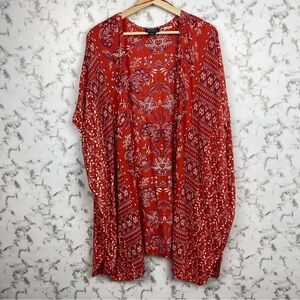 Angie Red and White Floral Kimono